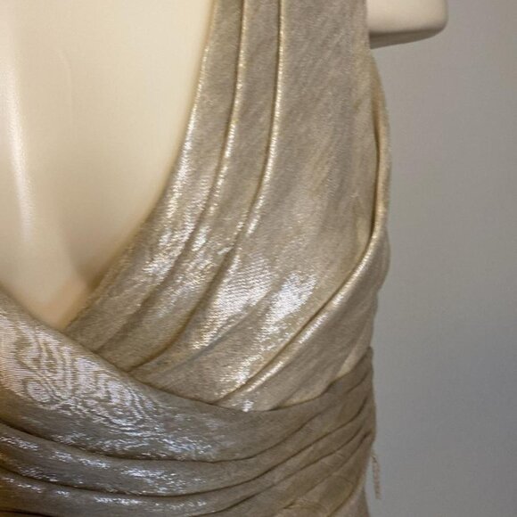 Roland Nivelais Bergdorf Goodman Gold Long Dress. - Picture 5 of 6